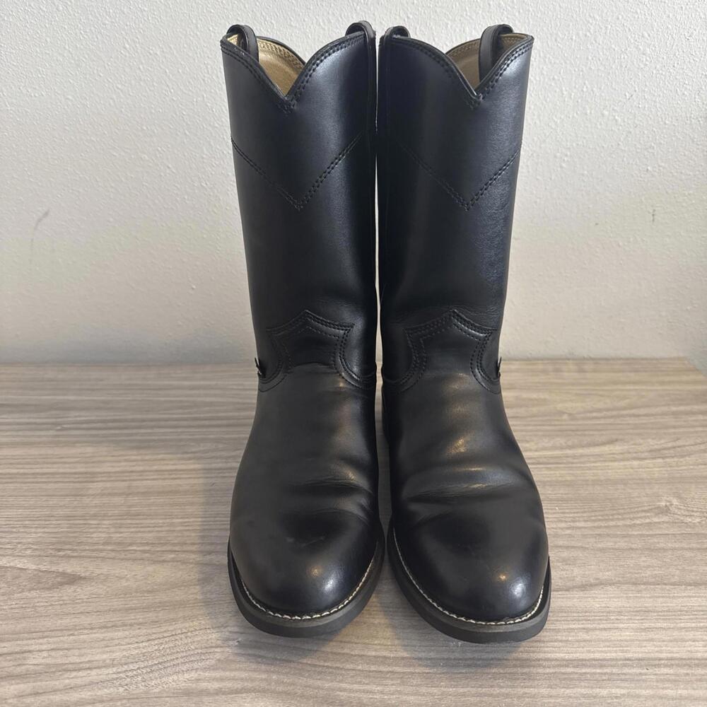 Justin Basics Black Western Cowboy Boots Women’s Size 9.5C Leather JBL3000 - Picture 3 of 10